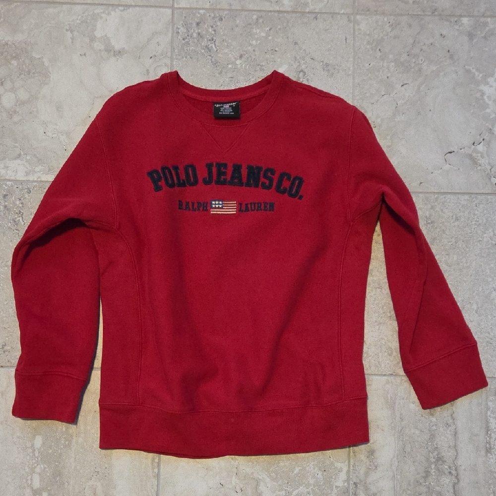Polo by Ralph Lauren Red 'Polo Jeans Co.' Crewneck Sweatshirt